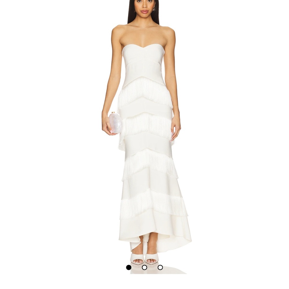 House of Harlow 1960 White Strapless Tiered Gown - white bridal gown
